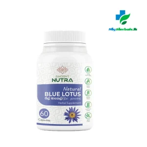 Ancient Nutra Blue Lotus Capsules bottle with a blue lotus flower. A natural supplement for relaxation and stress relief.