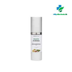 Frella Authentic Mahanarayana Hair & Body Oil-30ml bottle against a natural, calming backdrop.