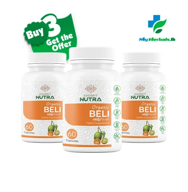 Ancient Nutra Offer Organic Beli Capsules bottle, a herbal supplement to support healthy glucose metabolism and blood sugar regulation.