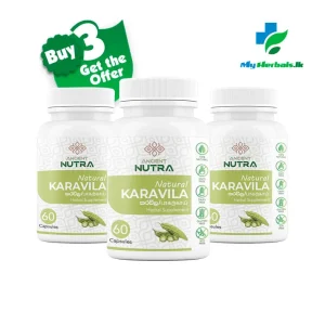 Ancient Nutra offer Offer Organic Karavila Bitter Melon Capsules in a bottle. An image advertising a special offer on herbal products for wellness.
