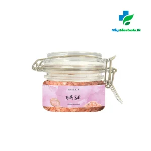 A jar of Frella No Fragrance Bath Salt 150g, a simple and pure product for muscle relief and skin health.