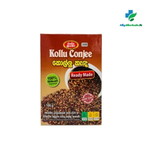 Packaging of RADHA LANKA Kollu Conjee 100g, an authentic 100% natural herbal conjee for weight management and systemic vitality. Shop Now at www.myherbals.lk