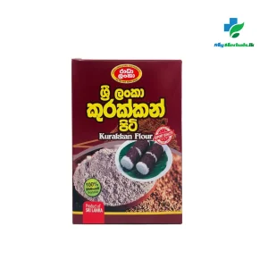 Packaging of RADHA LANKA Kurakkan Flour 400g, a premium nutrient-dense finger millet flour for healthy and traditional meals. Shop Now at www.myherbals.lk