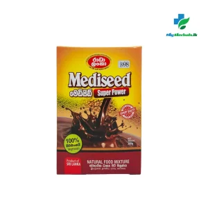 A package of RADHA LANKA Mediseed 100g, a premium natural herbal seed blend for immune support and metabolic health. Shop Now at www.myherbals.lk
